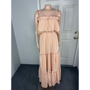 Vintage 70s Zum Zum Women Dress Maxi Polyester Knit Formal Bridesmaid Wedding R9